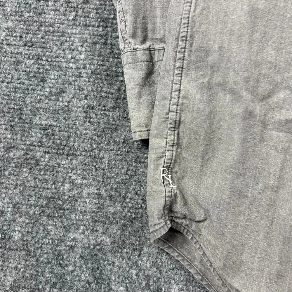 Polo Ralph Lauren Button Down Mens 2XLT Grey Cotton Long Sleeve RL Logo Shirt